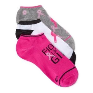 Ideaology Pink Ribbon Socks